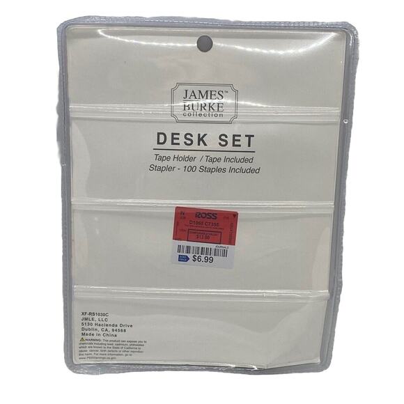 James Burke Collection Desk Accessory Set Stapler 100 Staples Tape Holder New - Picture 4 of 7
